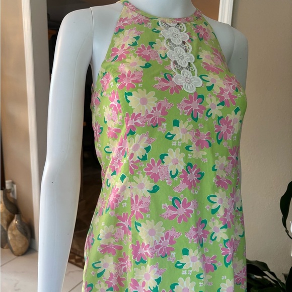 Lilly Pulitzer Floral Midi Dress in Lime and Pink - Picture 6 of 7
